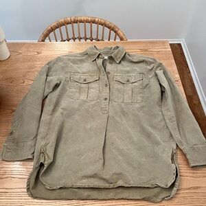 Madewell Khaki Button-Up Shirt